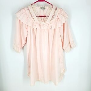 Christian Dior Vintage 100% Polyester Youth Nightgown Set Size 6 Pink